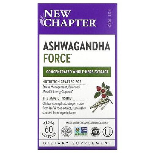 New Chapter Ashwagandha Force, 60 Capsules Vegan 