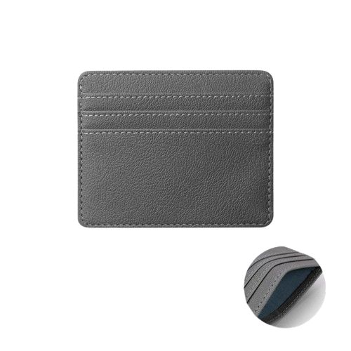 Pochette portable mince pour carte de crédit RFID Gris