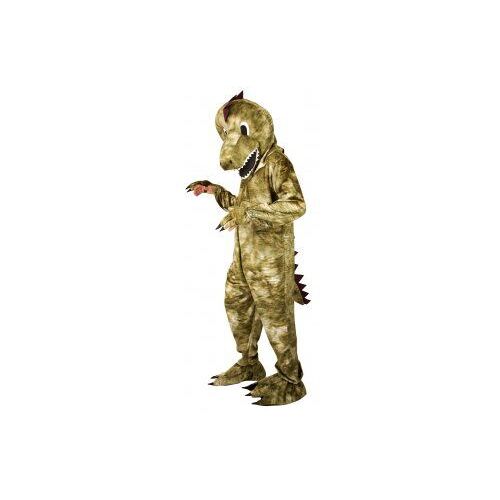 Deguisement Dinosaure T Rex Vert Adulte, Taille Unique - Combinaison, Masque Integral - Fete, Soiree - Set Costume Et Carte Animal