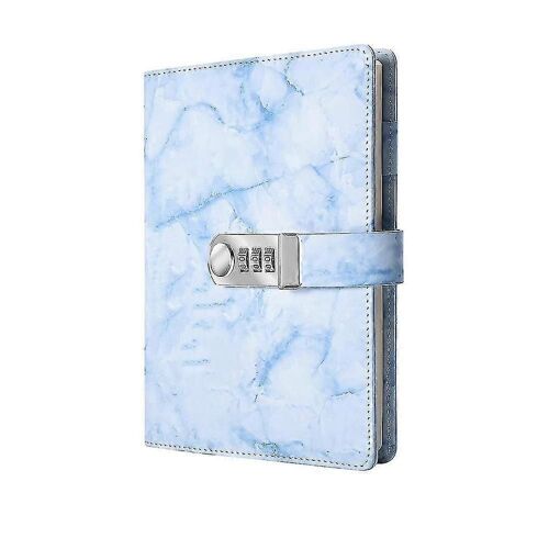 A5 Creative Mot De Passe Serrure Journal Pu Cuir Combinaison Serrure Journal (1 Pcs Bleu)