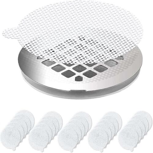 25 Pcs Piège à cheveux Autocollants de filet Jetable Attrape-cheveux Douche Drain Attrape-cheveux Autocollants de filet pour cuisine Salle de bain Baignoire Ronde