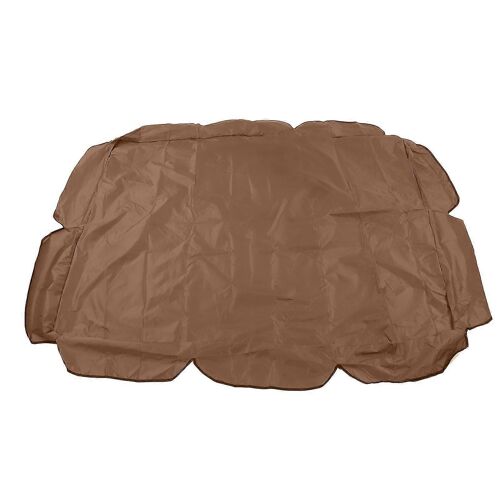 Balançoire Auvent 210d Silver Coated Oxford Imperméable Uv Proof Pour Patio Chaise 142x120x18cm Café