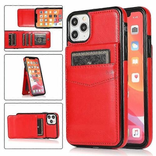 Nouveau Pour Iphone 11 Pro Max Solid Color Pc + Tpu Housse De Protection Avec Support Et Fentes Pour Cartes (Rouge)