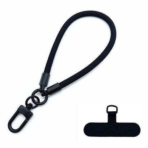 Sangle de poignet de téléphone portable antivol de 7 mm d'épaisseur avec languette d'attache, longueur totale : 30 cm