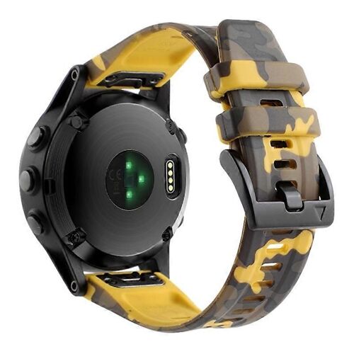 Bracelet De Montre En Silicone Pour Garmin Fenix 7x / 6x, Motif De Camouflage 26mm Sangle Décontractée À Dégagement Rapide
