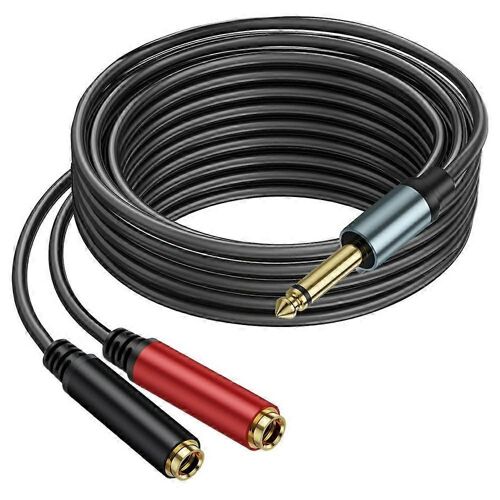 Type A 5m 1/4 pouce TS Mono Répartiteur Câble Y 6.35mm Mono Mâle Fiche vers Double 1/4 Pouce 6.35mm Femelle