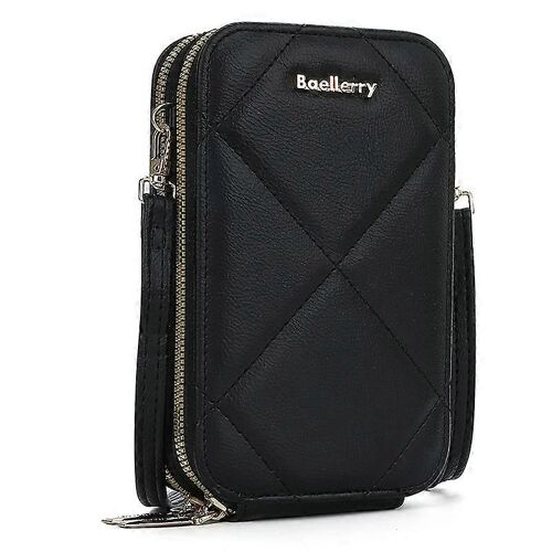 BAELLERRY N0111 Fermeture à glissière Conception Sac à bandoulière en cuir PU Pochette de téléphone Sac à bandoulière pour voyage, utilisation quotidienne