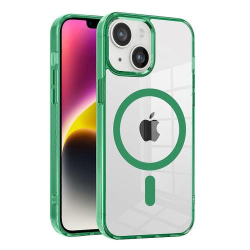 Pour iPhone 14 Plus Coque transparente PC + TPU Housse de téléphone compatible avec MagSafe