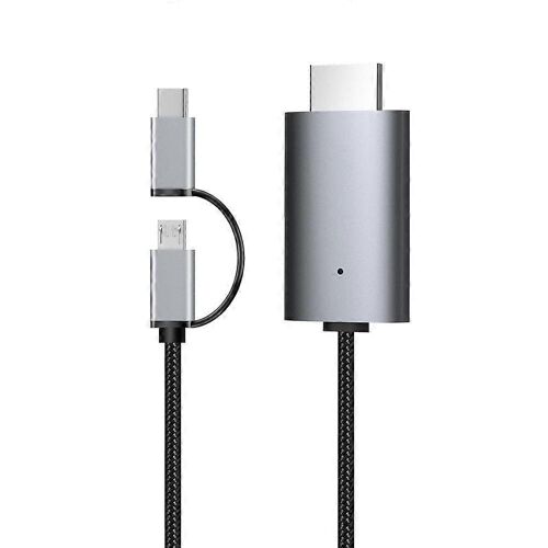 LD39 Micro USB + Type-C vers HDMI Câble compatible HDTV TV Câble adaptateur AV numérique 1080P pour Android