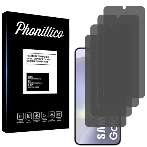 Verre Trempé pour Samsung Galaxy S24 PLUS [Pack 4] Film Noir Anti Espion Vitre Protection Ecran Phonillico®