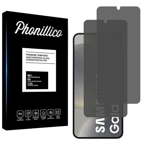 Verre Trempé Pour Samsung Galaxy S24 [Pack 2] Film Noir Anti Espion Vitre Protection Ecran Phonillico®