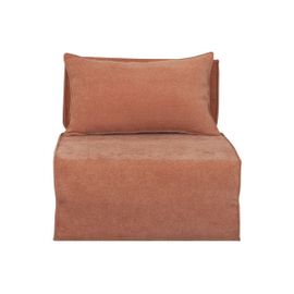 Chauffeuse Convertible 1 Place En Tissu Effet Velours Terracotta Victor