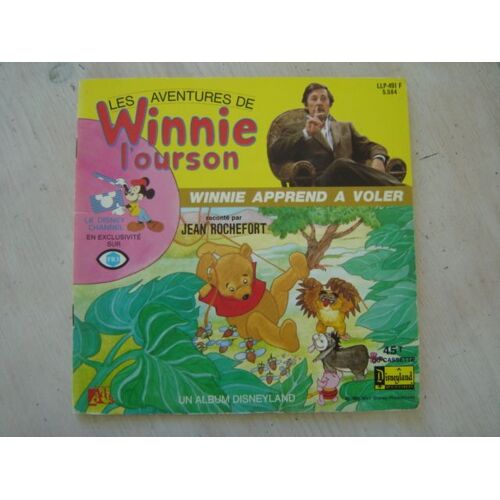 Livre 24 Pages Sans Disque/Winnie L'ourson Apprend À Voler * Walt Disney/Adés 1985