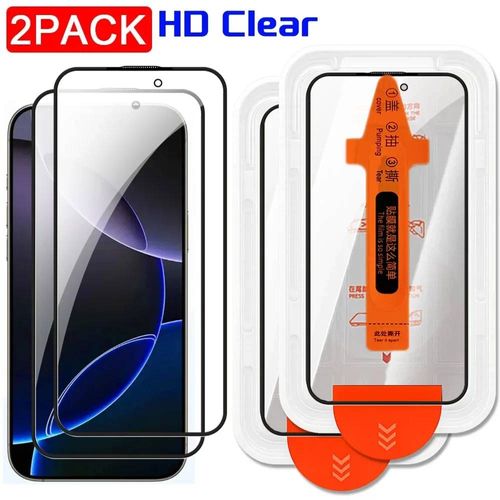 Protecteur D'écran Pour Iphone 17 16 Pro Max 16plus 17air,Installation Facile,Anti-Espion/Hd,Film En Verre Trempé Transparent Avec Un Clic,1 À 3 Paquets.Clear Film 2pcs.For Iphone 16