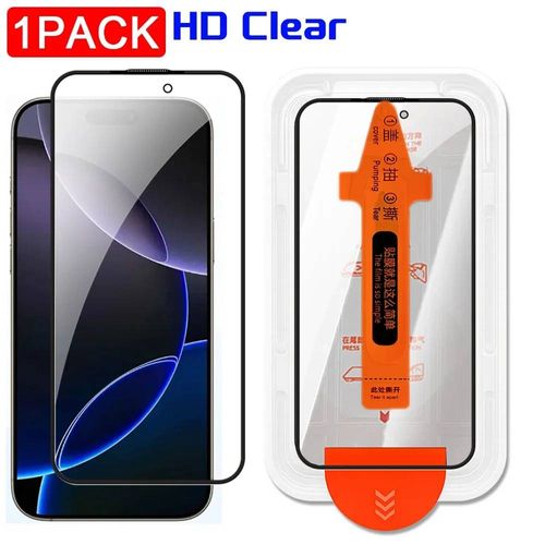 Protecteur D'écran Pour Iphone 17 16 Pro Max 16plus 17air,Installation Facile,Anti-Espion/Hd,Film En Verre Trempé Transparent Avec Un Clic,1 À 3 Paquets.Clear Film 1pcs.For Iphone 16