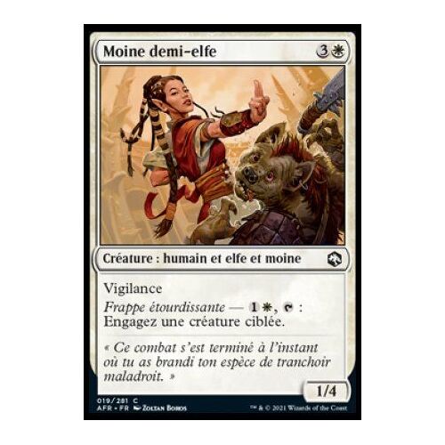 Moine Demi-Elfe (Half-Elf Monk) Foil Afr 19 Commune Afrc0019f Detd Aventures Dans Les Royaumes Oubliés (D&d Dungeons & Dragons Adventures In The Forgotten Realms) Magic L'assemblée (The Gathering) Mtg