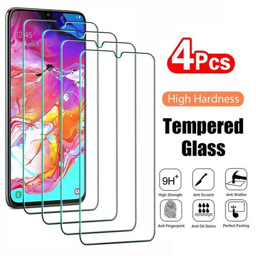 4 Pièces Verre Trempé Pour Samsung Galaxy A10 A20 A20e A30 A40 A50 A50s A60 A70 A11 A21 A31 A41 A51 A71 Film De Protection D'écran Verre.For A10.4 Pieces