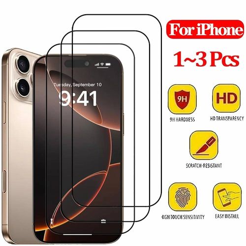 1 À 3 Pcs Avant Films De Protection Pour Iphone 17 16 15 Pro Max Verre Protecteur D'écran Iphone 16e 15 14 13 12 11 Pro Max Verre Trempé Iphone15 Pro Glass Apple 15pro Vitre Protec.Iphone 11.1pcs Gla