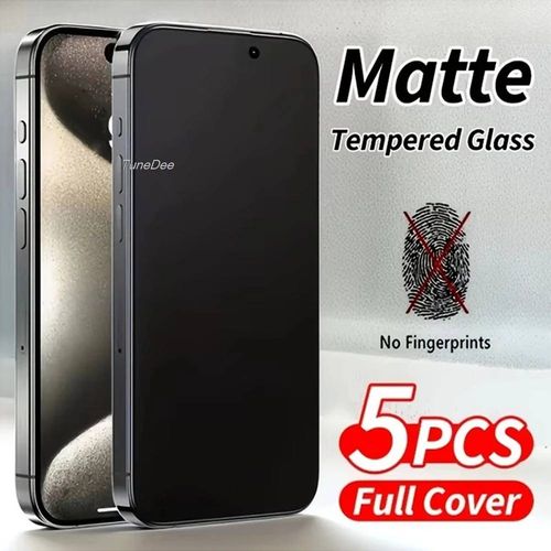 Protecteur D'écran Mat,5/1 Pièces,Verre Trempé Pour Iphone 17 16 15 14 Pro Max,Pour Iphone 13 12 11 Pro 6 7 8 Plus Xr Xs Maxxfilm.1 Pieces.Anti Fingerint Glass