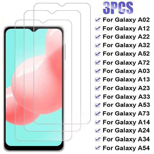 Protecteur D'écran,3 Pièces,Pour Samsung Galaxy A12 A22 A02s A13 A33 A32 A52 A72 Sur Samsung A53 A23 A73 A14 A34 A54 5g,Verre Trempé.For A02.3pcs Glass