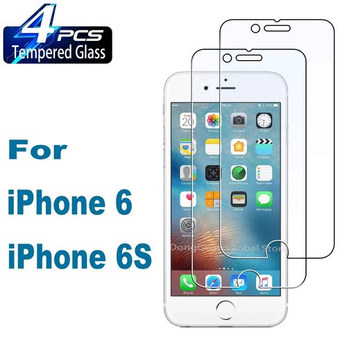 1 Pièces/4 Pièces Verre Trempé Hd Pour Iphone 6/6s Film De Protection D'écran En Verre.For Iphone 6.1 Pieces