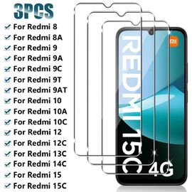 3 Pièces Verre Trempé Complet Pour Xiaomi Redmi 10c 10 10a 9 9a 9c 9t 8 8a Protecteur D'écran Pour Redmi 15 15c 14c 13c 12c 12 5g Verre.For Redmi 10.3pcs Glass