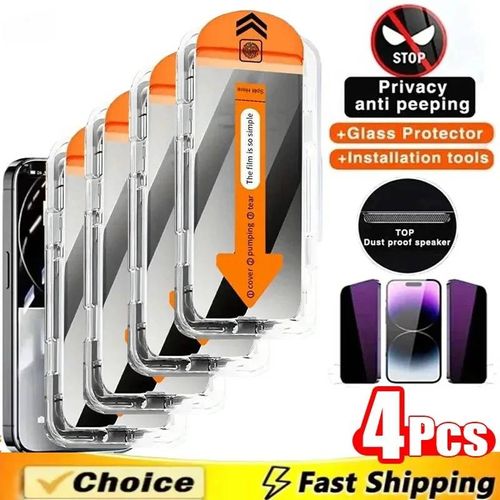 1-4 Pièces Verre Trempé Anti-Espion Pour Iphone 17 16 13 12 11 14 15 Plus Protecteur D'écran De Confidentialité Pour Iphone 16 17 Pro Max 16e Film.4pcs Privacy.Iphone 11