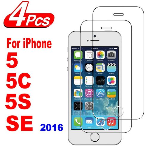 2/4 Pièces Verre Protecteur D'écran Pour Iphone 5 5s 5c Se 2016 Film De Verre Trempé.For Iphone 5.2 Pièces