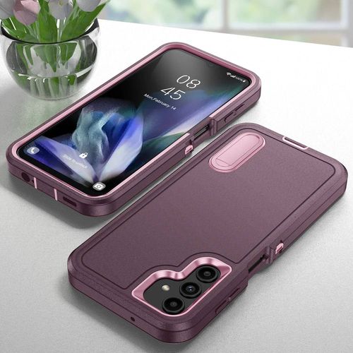Coque Pour Samsung Galaxy S25 S22 S23 Fe S24 Ultra Plus,Corps Complet 3 En 1,Antichoc,Robuste,Anti-Rayures,Avec Béquille Robuste.Violet.For Galaxy S22
