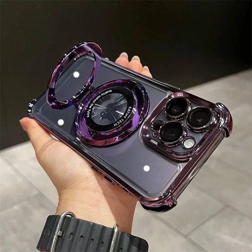 Coque De Téléphone Antichoc De Luxe,Étui Pare-Chocs Avec Support Magnétique Magsafe Pour Iphone 16 15 11 12 13 14 Pro Max Xs Xr 7 8 Plus 6s.Purple.For Iphone 6 Plus