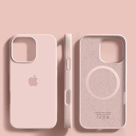 Coque En Silicone Liquide Rose Pour Apple Iphone 15 16 14 13 17 Pro Max 17 Air 16 Plus Pour Magsafe,Housse De Protection Officielle Originale.Pink.Iphone 13