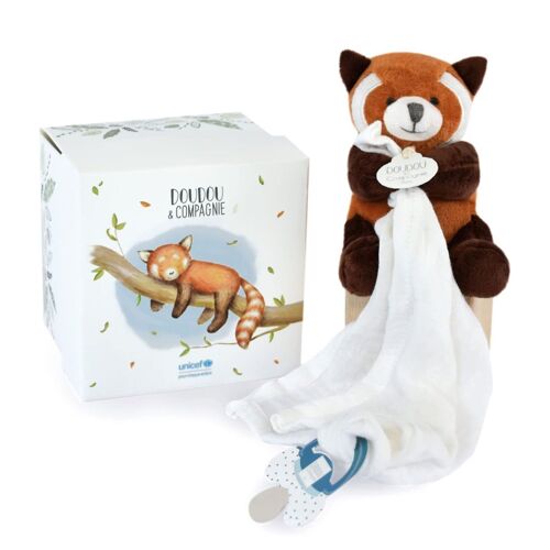 Doudou Panda Roux Doudou Et Compagnie Pour Unicef Attaché Tétine Jouet Peluche Bébé 