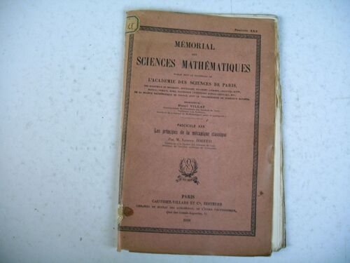 Sciences Mathématiques Mecanique Classique Ludovic Zoretti 1928