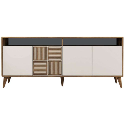 Buffet En Aggloméré 4 Portes Milan Noyer Et Crème