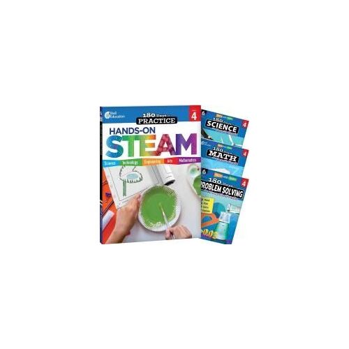 180 Days(Tm) Steam, Science, Math, & Problem Solving Grade 4: 4-Book Set