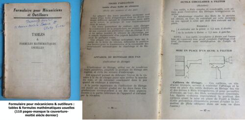 Métallurgie-Outillage-Ateliers-Machines : 6 Articles (Fasti-Houghton-Porter Besson-Bvg -Tables & Formules Mathématiques-Formulaire Du Métallurgiste Tricot)