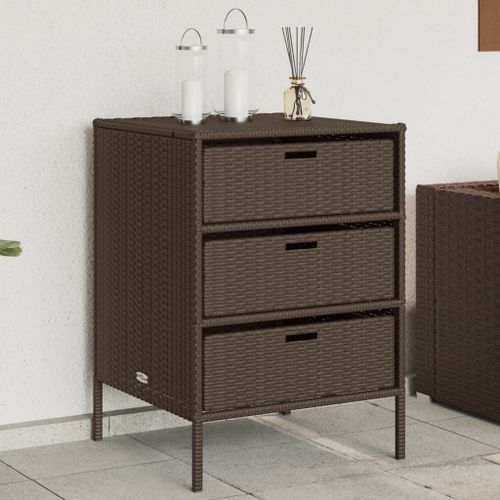 Vidaxl Armoire De Rangement De Jardin Marron 55x59x80cm Résine Tressée