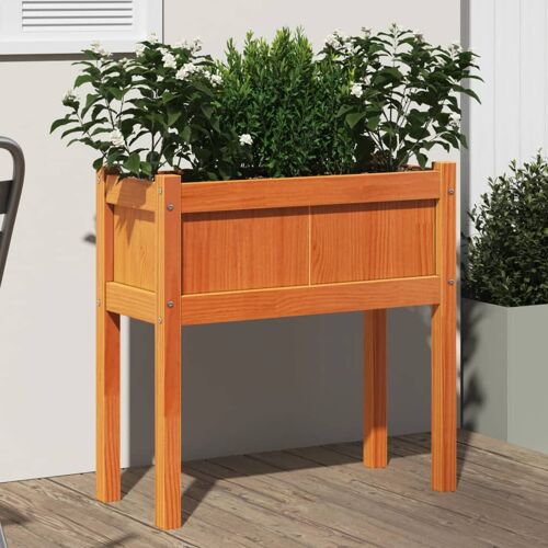 Vidaxl Jardinières Et Pieds Cire Marron 70x31x70 Cm Bois De Pin Massif