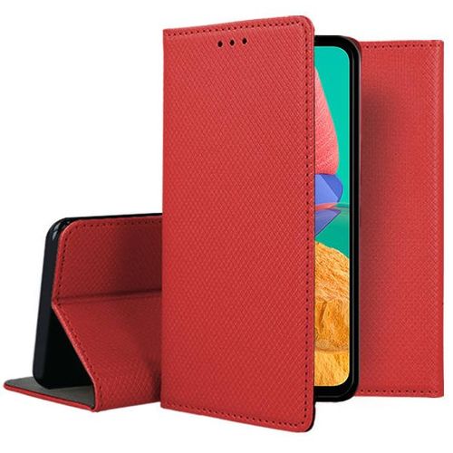 Housse Pour Samsung Galaxy M33 5g - Etui Coque Pochette Portefeuille + Verre Trempe - Rouge Magnet