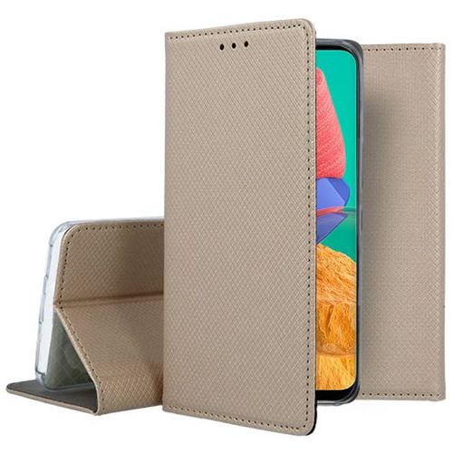 Housse Pour Samsung Galaxy M33 5g - Etui Coque Pochette Portefeuille + Verre Trempe - Or Magnet