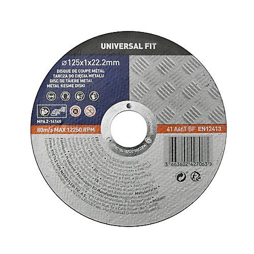 Disque de coupe métal 125x1x22 2 mm Universel fit