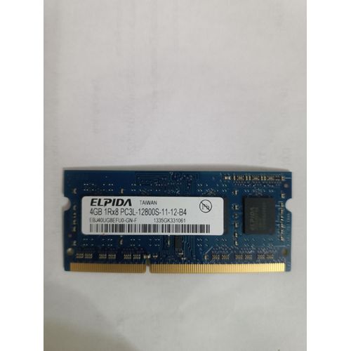 Barrettes mémoire ELPIDA 2 x 4 GO occasion, fonctionnent parfaitement, vendues suite extension personnelle des mon pc. CARACTERISTIQUES : 4GB 1Rx8 PC3L-12800S-11-12-B4.