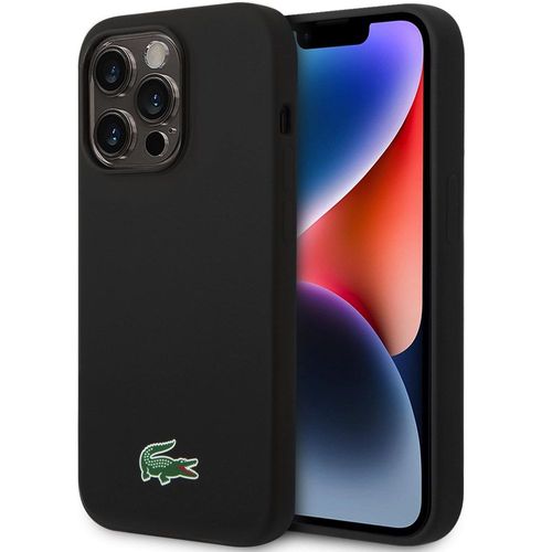 Coque officielle LACOSTE iPhone 15 PRO-MAX Silicone noir MagSafe