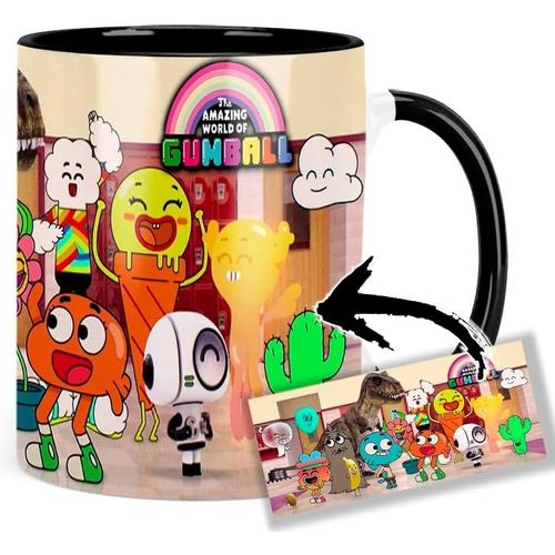 Tasse En Céramique Le Monde Incroyable De Gumball, Intérieur Et Poignée Noire