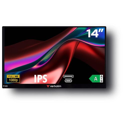 Verbatim PM-14 - Écran LED - 14" - portable - 1920 x 1080 Full HD (1080p) - IPS - 1000:1 - HDMI, 2xUSB-C - haut-parleurs