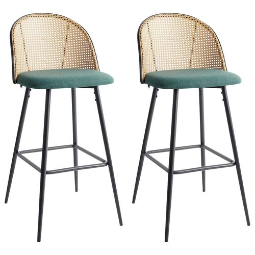 Lot De 2 Chaises De Bar Cornell Métal Vert