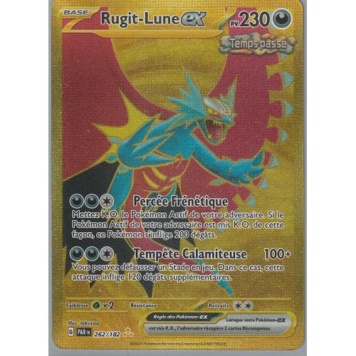 Carte Pokémon - Rugit-Lune Ex - 262/182 - Secrère Rare Gold - Ev4 Faille Paradoxe -
