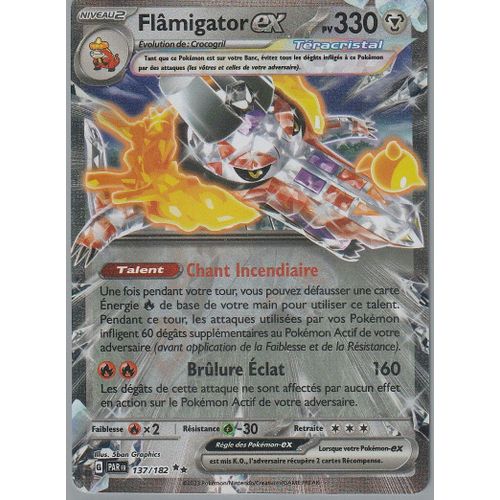 Carte Pokémon - Flamigator Ex - 137/182 - Ultra-Rare - Téracristal -Ev4 Faille Paradoxe -