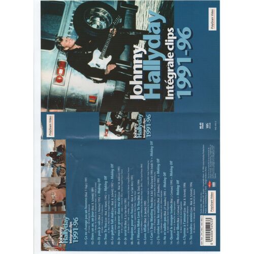 Jaquette De La Vhs Johnny Hallyday Intégrale Clips 1991-1996 Polygram Video.