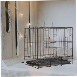Cage Pour Chien Et Chat Pliable Fil De Renforcé Chenil Pratique Avec Plateau Amovible Facile À Et Adaptée Pour Chiots Et Petits Animaux Noire